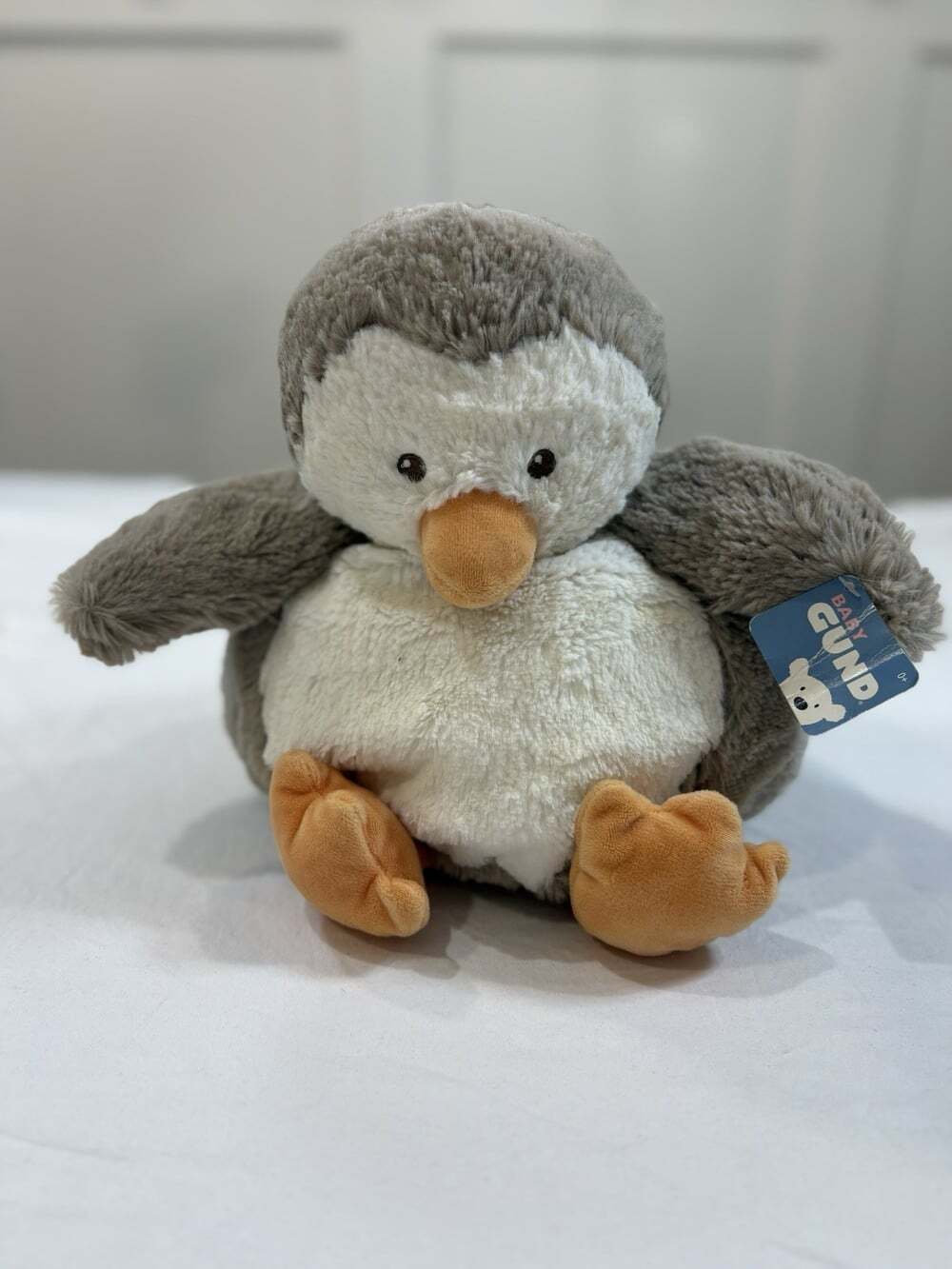 Baby GUND Chub Penguin Plush Lovey Gray White 12" Stuffed Animal